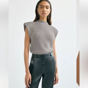 Gray Sleeveless Knit Sweater